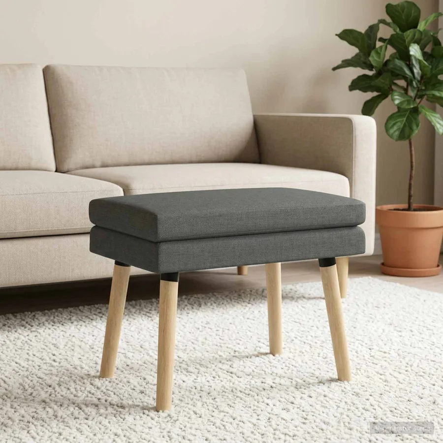 Banc à double couche Gris foncé 60 x 40 x 46 cm Tissu - 4