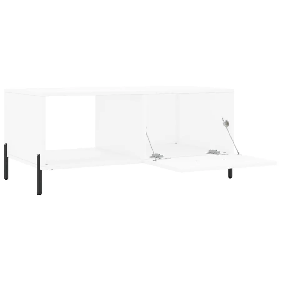 Table basse blanc 90x50x40 cm bois d'ingénierie - 6