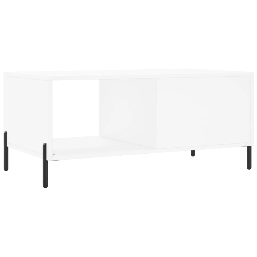 Table basse blanc 90x50x40 cm bois d'ingénierie - 8
