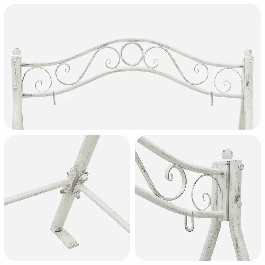 Cadre de balançoire Blanc antique 113 x 121,5 x 168 cm Acier - 6