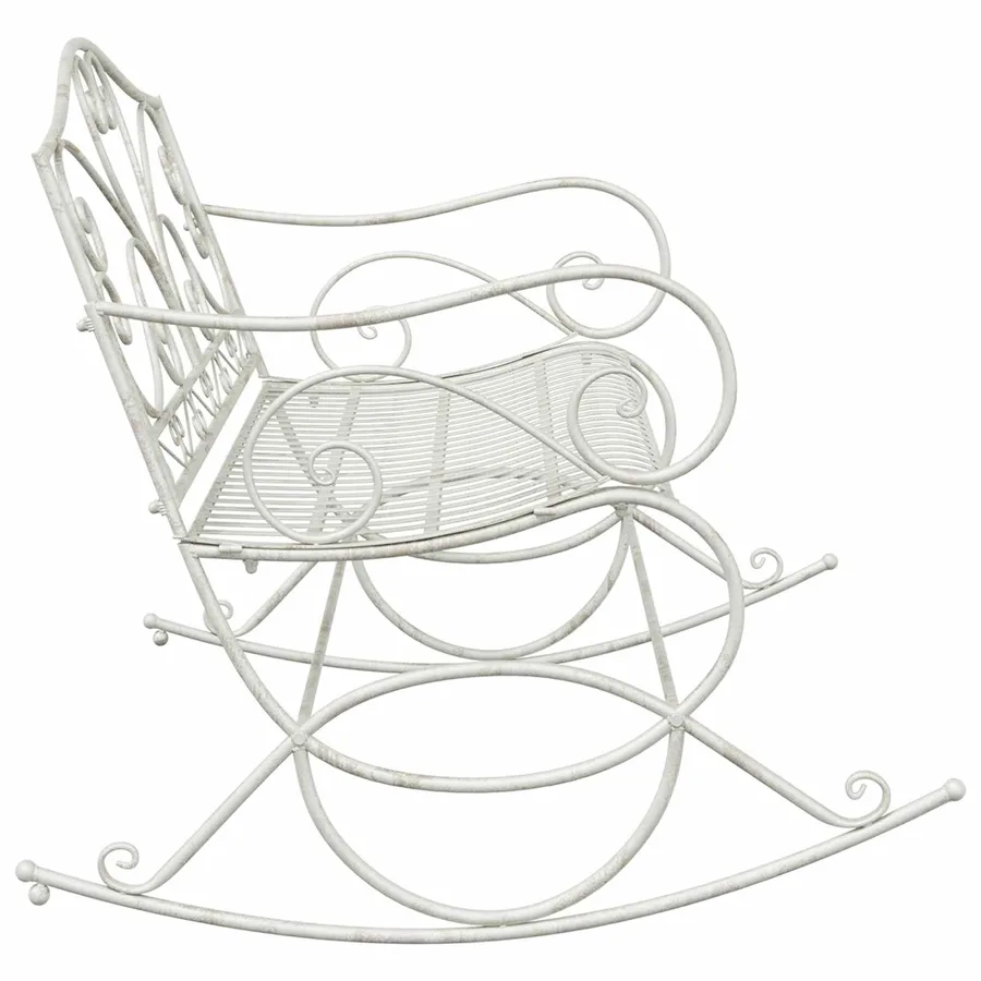 Banc de jardin Blanc antique Acier - 4