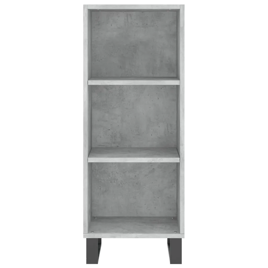 Buffet haut Gris béton 34,5x34x180 cm Bois d'ingénierie - 8