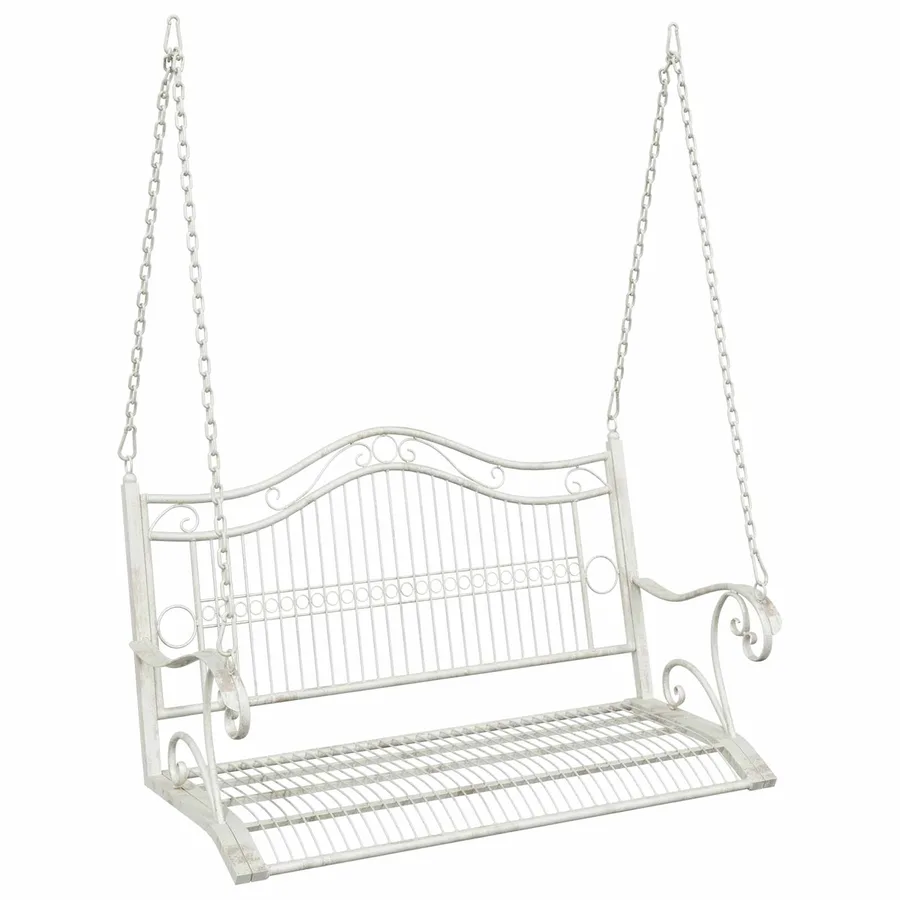 Banc Balançoire Acier 115 x 61 x 63 cm Blanc antique - 2