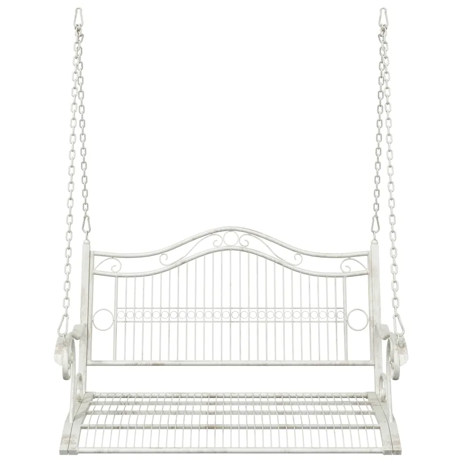 Banc Balançoire Acier 115 x 61 x 63 cm Blanc antique - 3