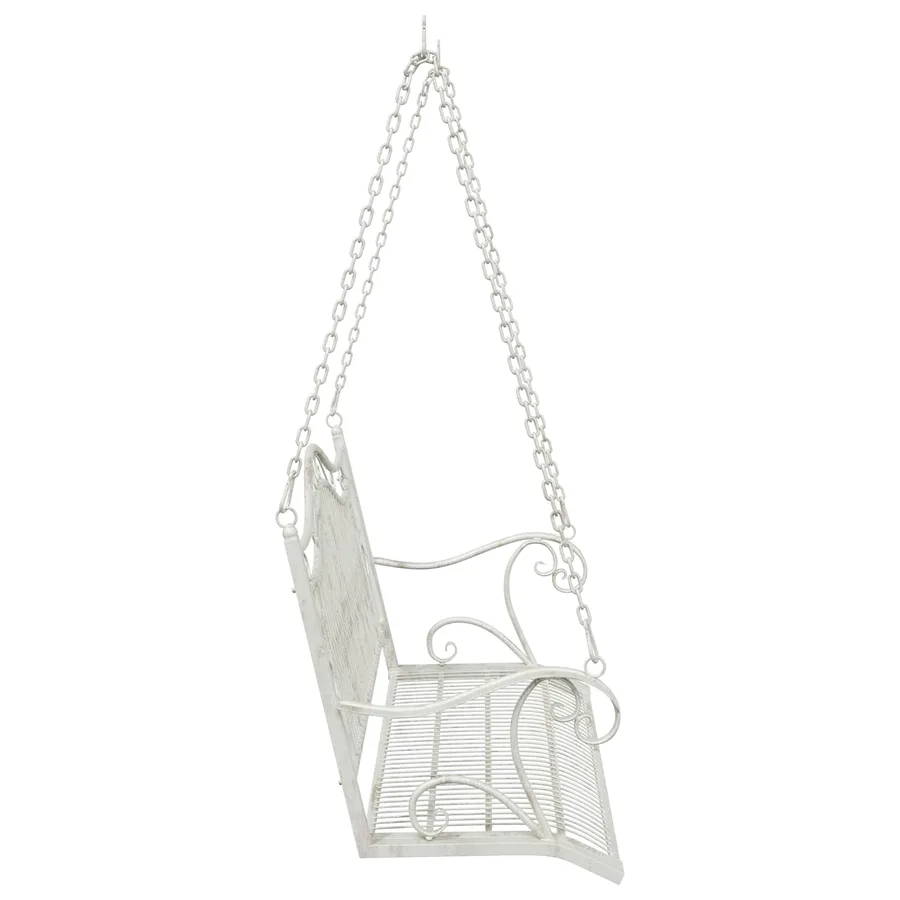 Banc Balançoire Acier 115 x 61 x 63 cm Blanc antique - 4