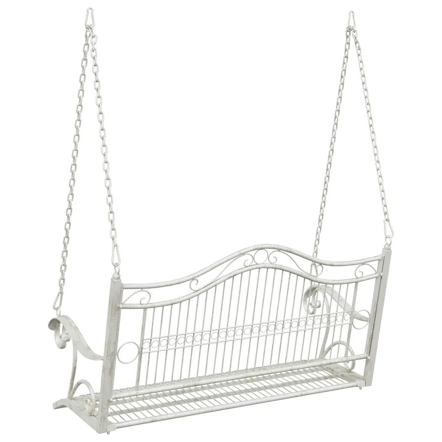Banc Balançoire Acier 115 x 61 x 63 cm Blanc antique - 5