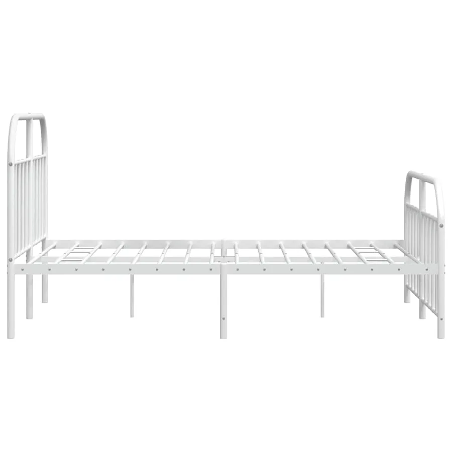 Cadre de lit métal sans matelas et pied de lit blanc 140x200 cm - 7
