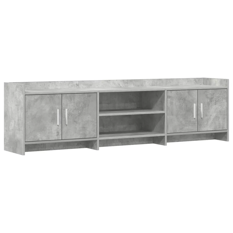 Meuble TV 168 x 33 x 47 cm Gris béton Bois d'ingénierie - 2
