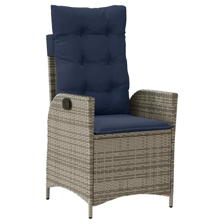 Ensemble de salle à manger pour jardin 5 pcs Gris et Noir Rotin - 6