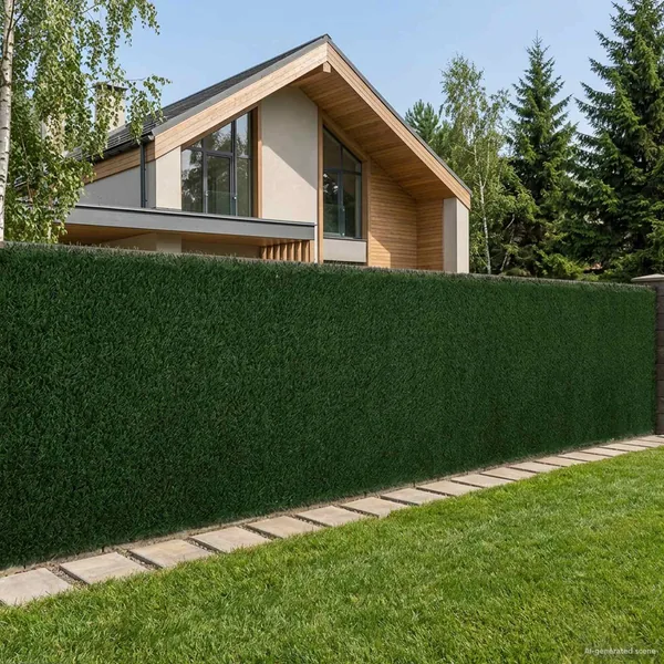 Clôture Artificielle Vert foncé 1,5 x 4 m PVC et Acier