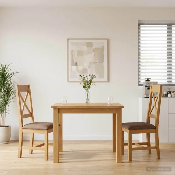 Chaise de salle à manger 2 pcs Bois de chêne massif Gris