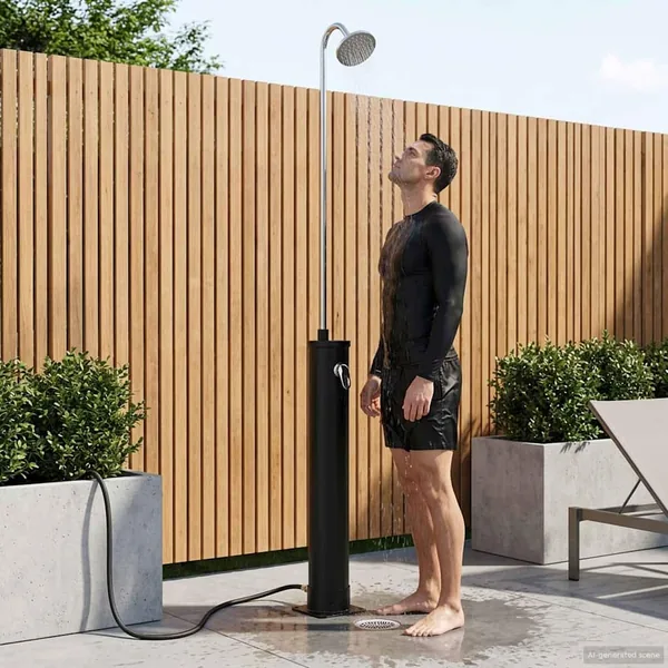 Douche Solaire avec Tête de Douche 20 l Noir