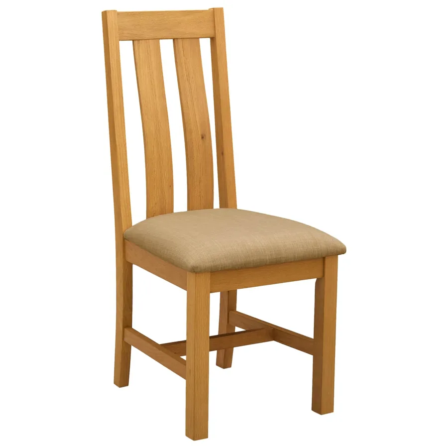 Chaise de salle à manger 2 pcs Bois de chêne massif Beige - 2