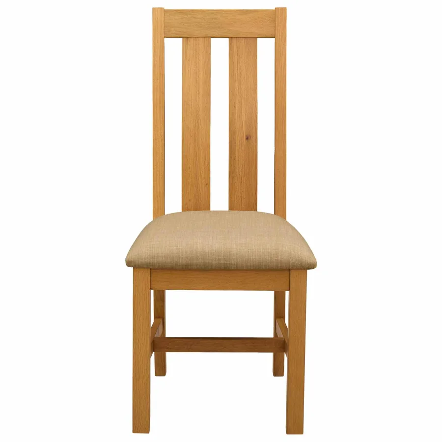 Chaise de salle à manger 2 pcs Bois de chêne massif Beige - 3