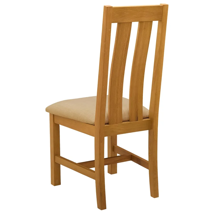 Chaise de salle à manger 2 pcs Bois de chêne massif Beige - 5