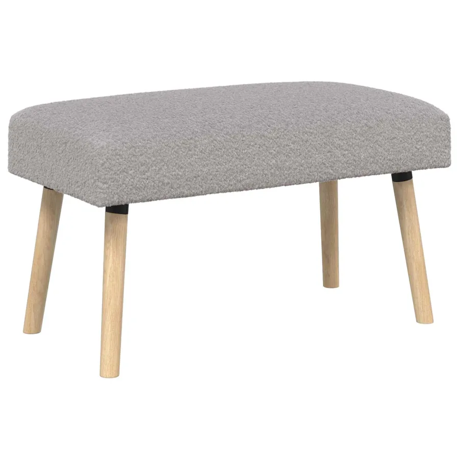 banc Uni Gris clair 80 x 40 x 46 cm Bouclé - 2