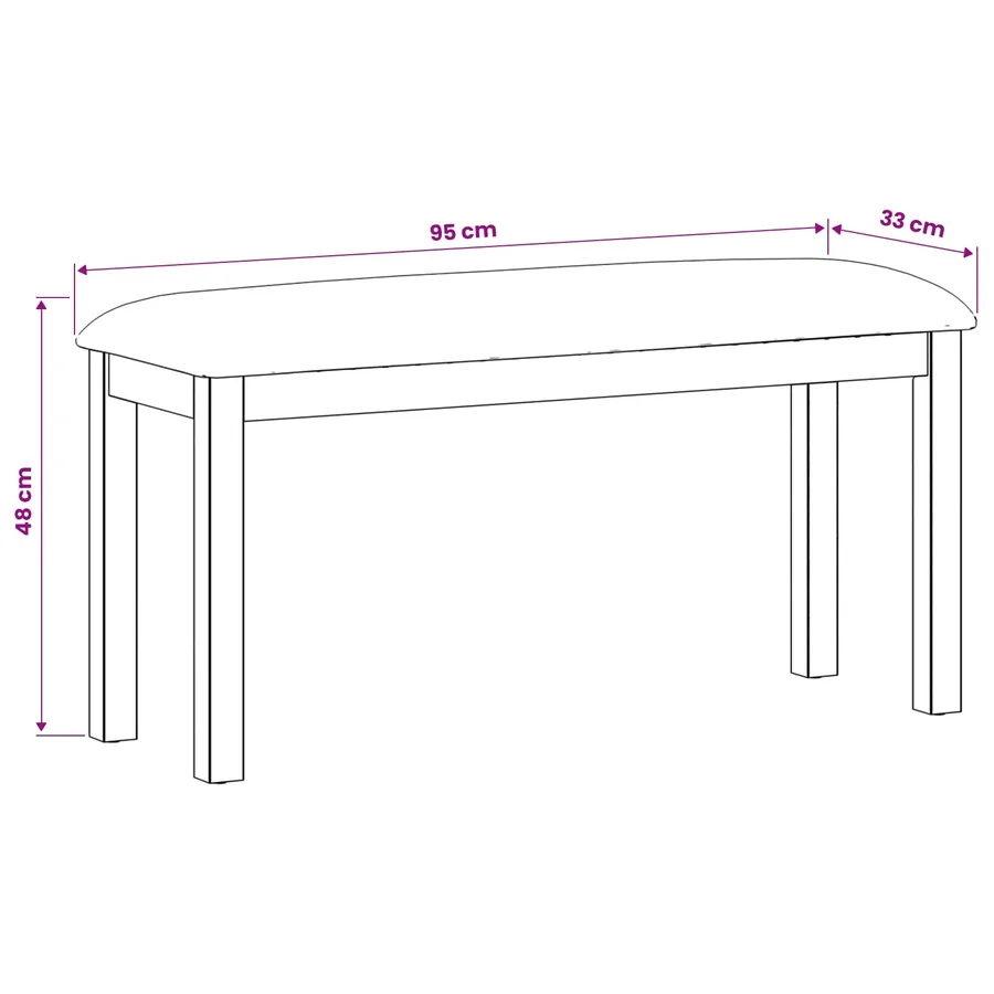 Banc de salle à manger 95 x 32 x 45 cm Bois de chêne massif - 7