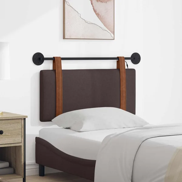 Tête de lit suspendue Avec lumière LED Marron foncé PU antique