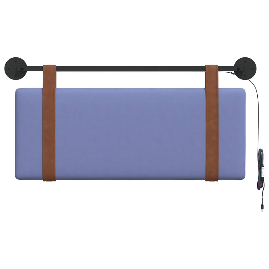 Tête de lit suspendue Avec lumière LED Bleu denim PU antique - 6