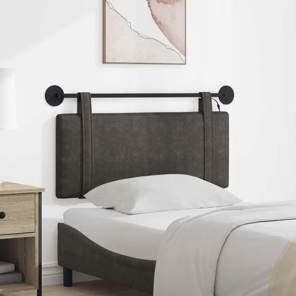 Tête de lit suspendue Avec lumière LED Noir PU antique