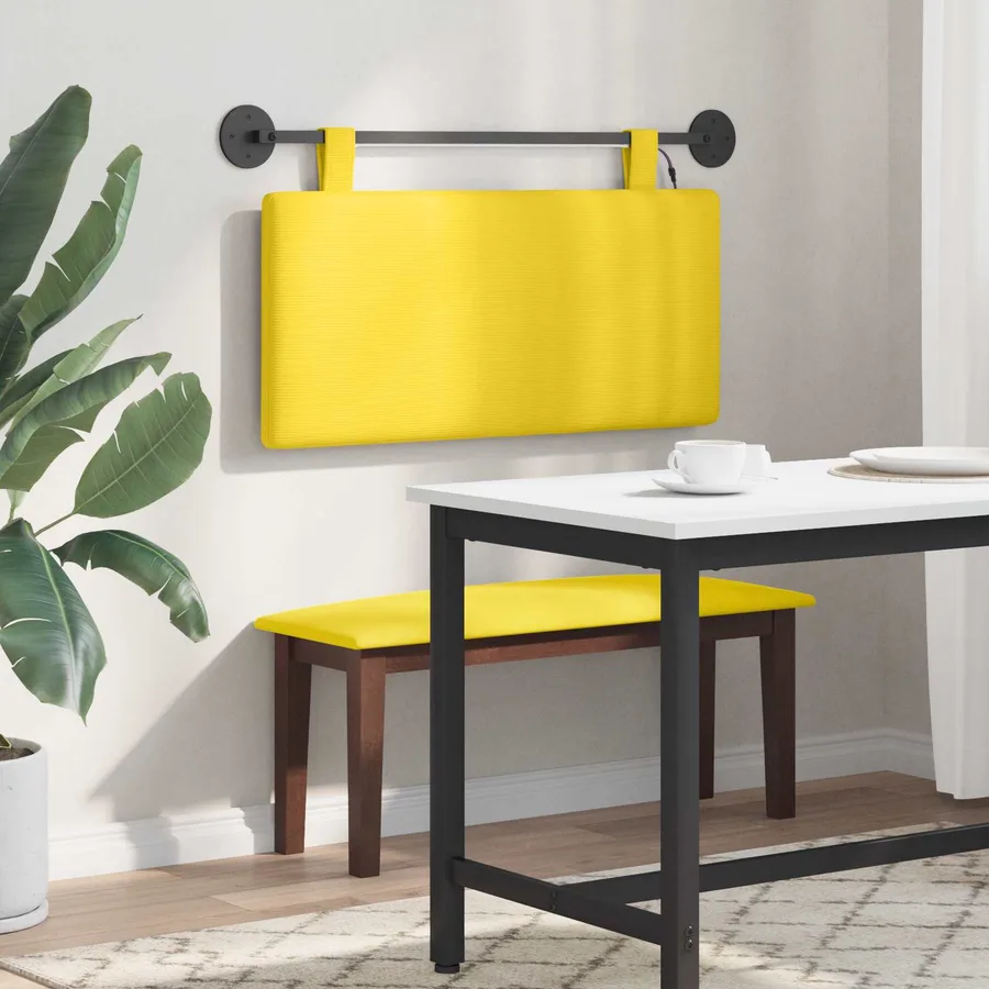 Tête de lit suspendue Jaune clair Tissu en velours côtelé - 4