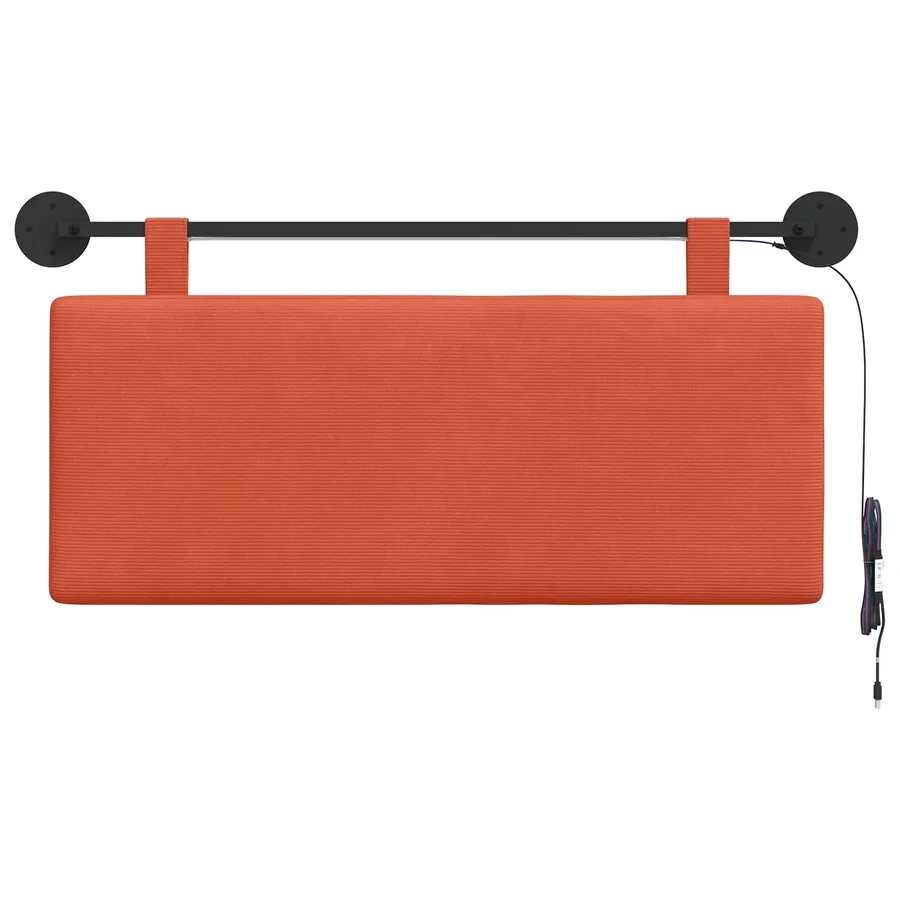 Tête de lit suspendue Rouge orange Tissu en velours côtelé - 6
