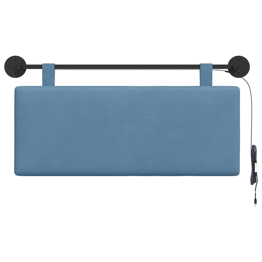 Tête de lit suspendue Bleu Tissu en velours côtelé - 6
