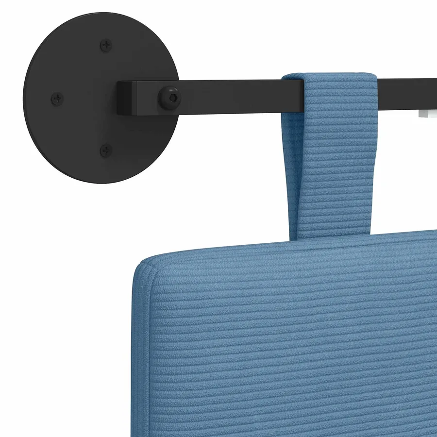 Tête de lit suspendue Bleu Tissu en velours côtelé - 8