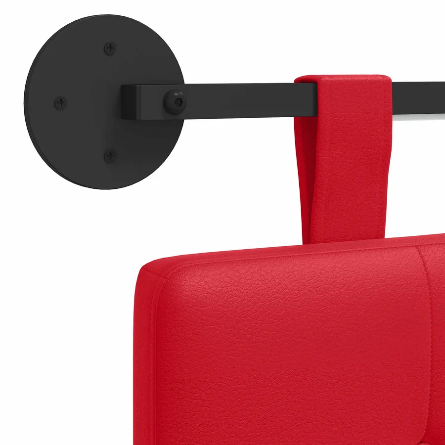Tête de lit suspendue Avec lumière LED Rouge Simili cuir - 8