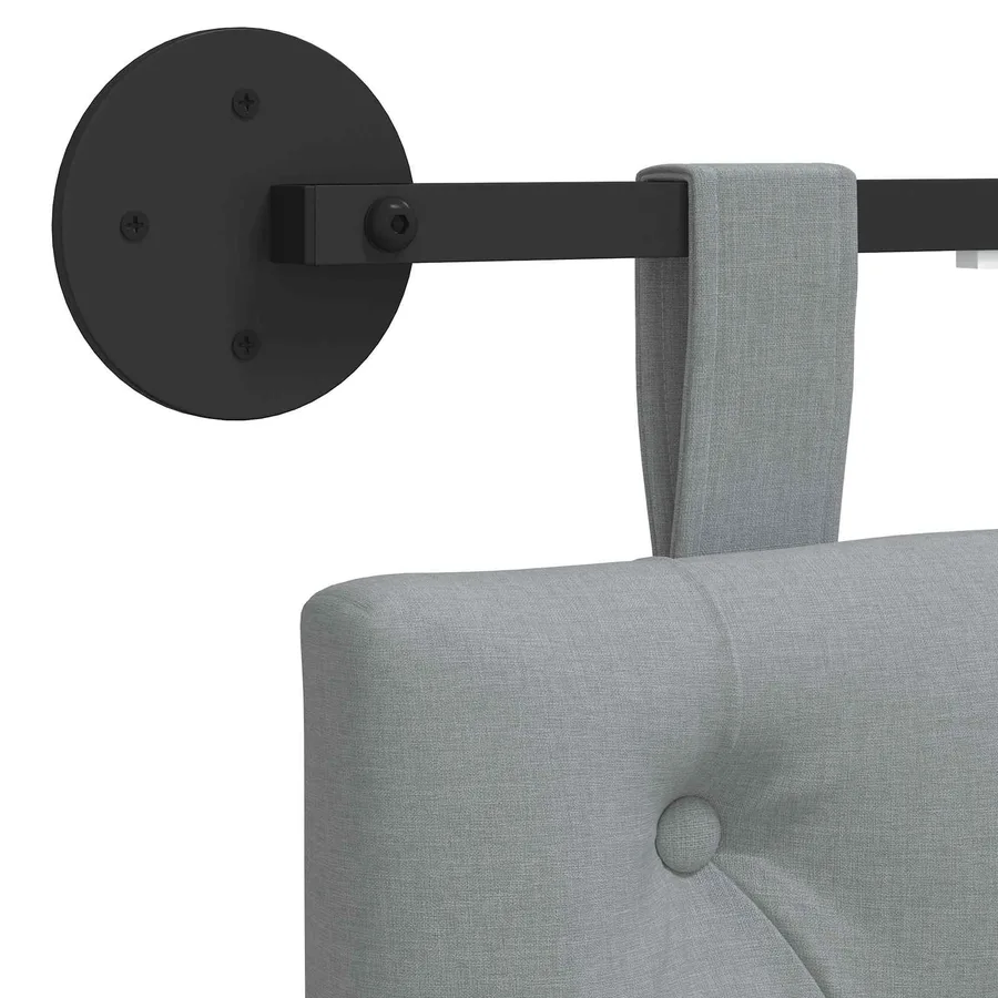 Tête de lit suspendue Avec lumière LED Gris clair Tissu - 8