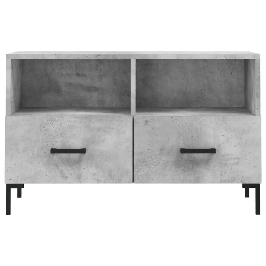Meuble TV Gris béton 80x36x50 cm Bois d'ingénierie - 5