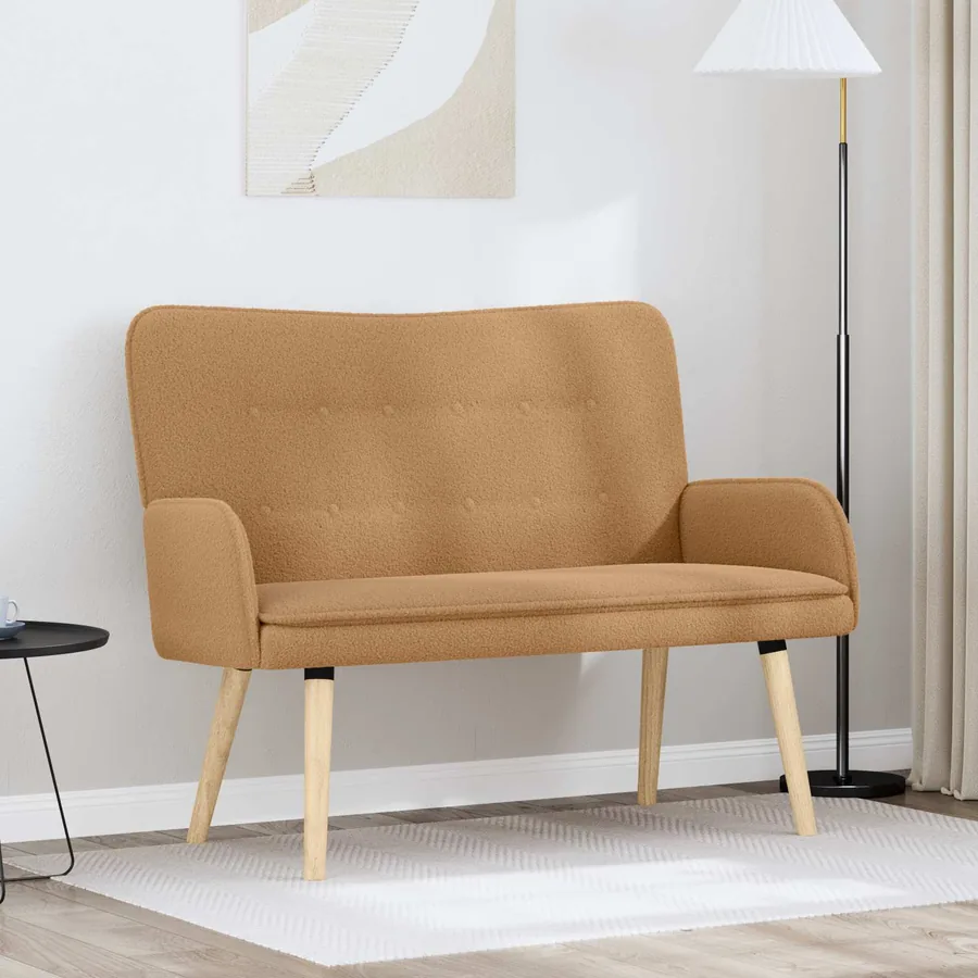 Sofa 2 places Beige 115 x 61 x 87 cm Bouclé