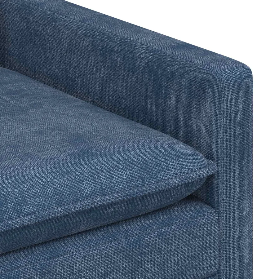 Ensemble de Canapés 2 pcs Bleu Polyester - 5