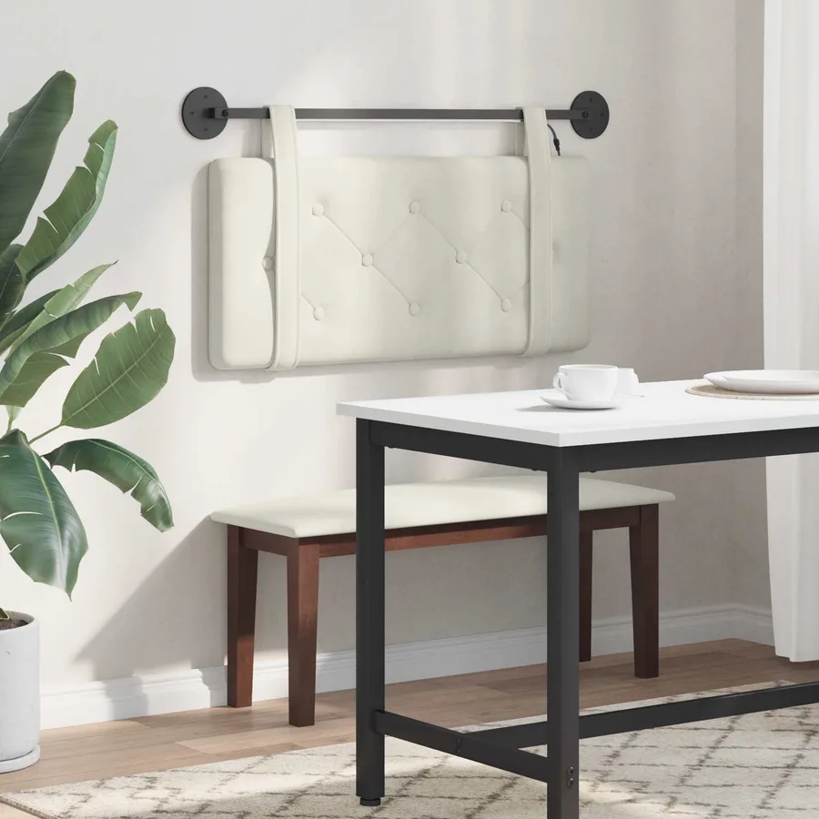 Tête de lit suspendue Avec lumière LED Crème Velours - 4