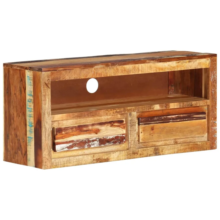 Meuble TV 88x30x40 cm Bois massif de récupération - 8