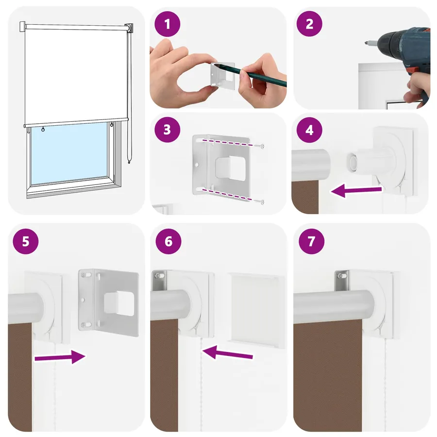Store roulant extérieur protection UV Taupe 85 x 230 cm (L x H) - 9