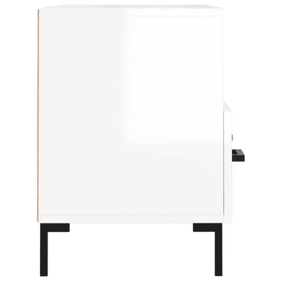 Meuble TV Blanc brillant 80x36x50 cm Bois d'ingénierie - 7