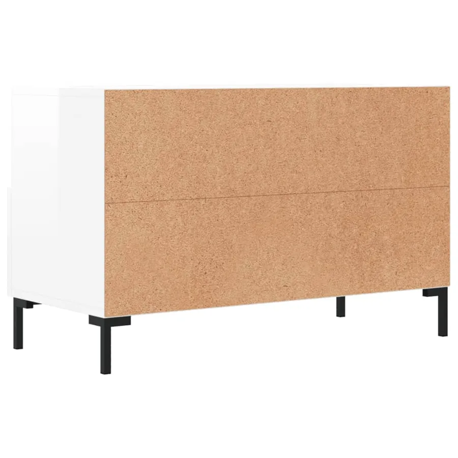 Meuble TV Blanc brillant 80x36x50 cm Bois d'ingénierie - 8