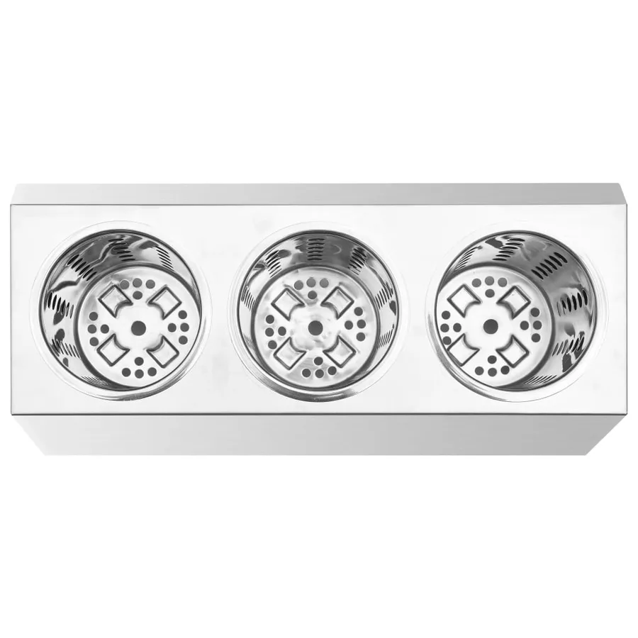 Porte-couverts 3 grilles Rectangulaire Acier inoxydable - 5