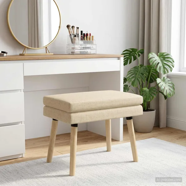 Banc à double couche Crème 60 x 40 x 46 cm Tissu