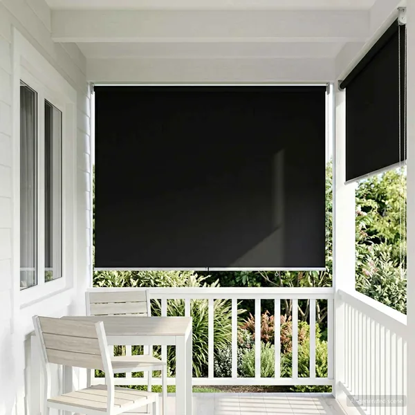 Store roulant extérieur protection UV Noir 105 x 230 cm (L x H)
