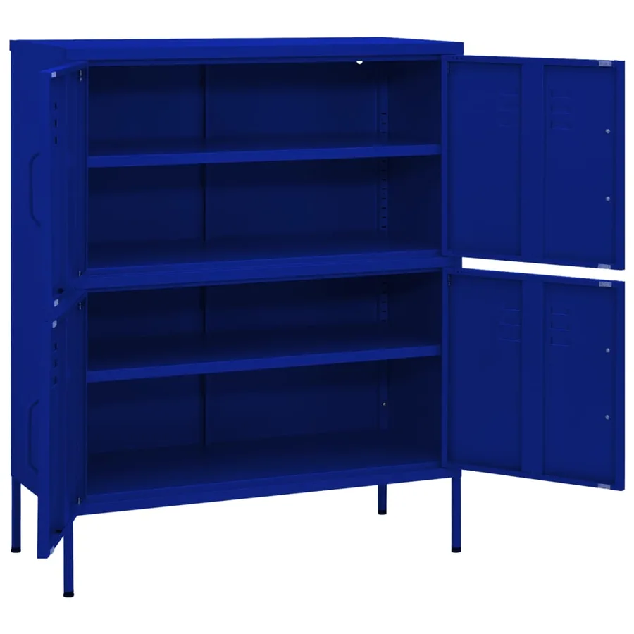Armoire de rangement Bleu marine 80x35x101,5 cm Acier - 6