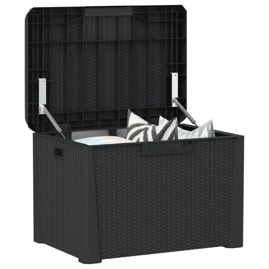 Boîte de rangement de jardin anthracite 125 L PP - 4