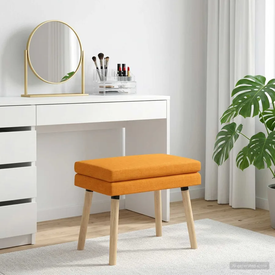 Banc à double couche Jaune foncé 60 x 40 x 46 cm Tissu
