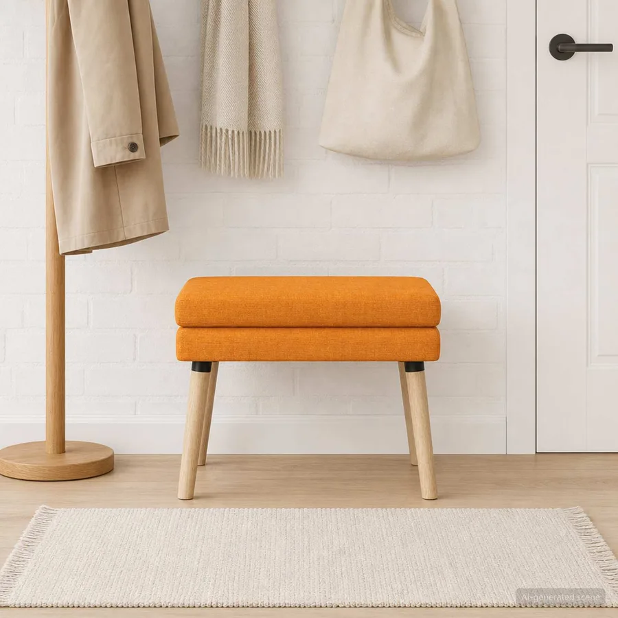 Banc à double couche Jaune foncé 60 x 40 x 46 cm Tissu - 4