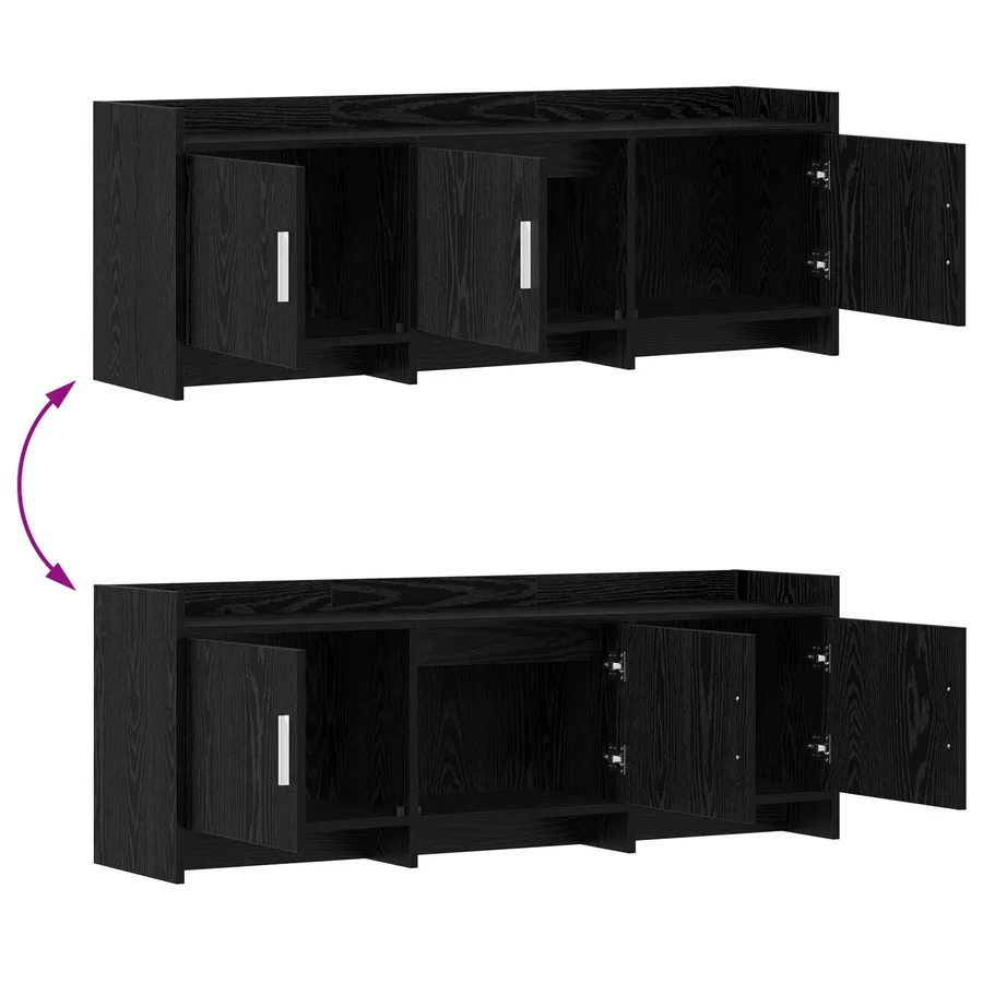Meuble TV 130 x 33 x 47 cm Chêne noir Bois d'ingénierie - 8