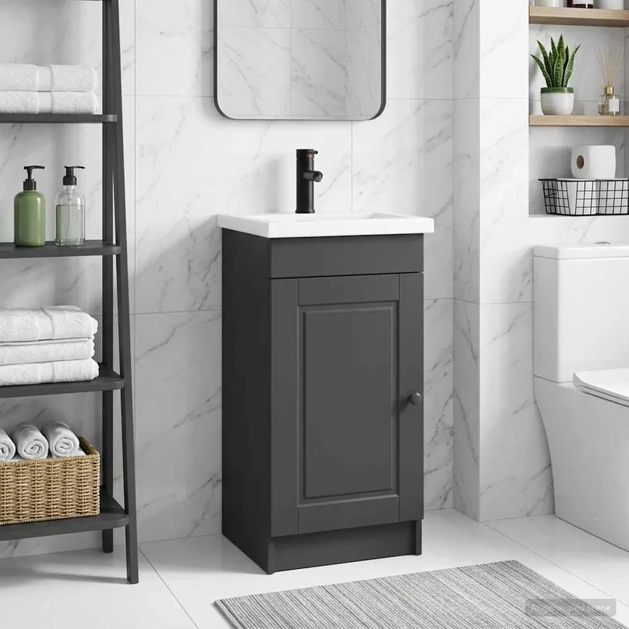Meuble de salle de bain avec évier Noir 42 x 40 x 84,5 cm