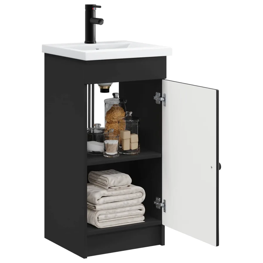 Meuble de salle de bain avec évier Noir 42 x 40 x 84,5 cm - 3
