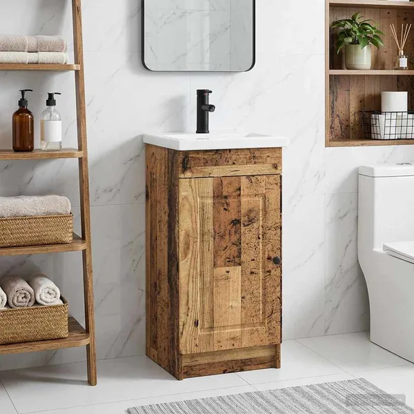 Meuble de salle de bain avec évier Bois ancien