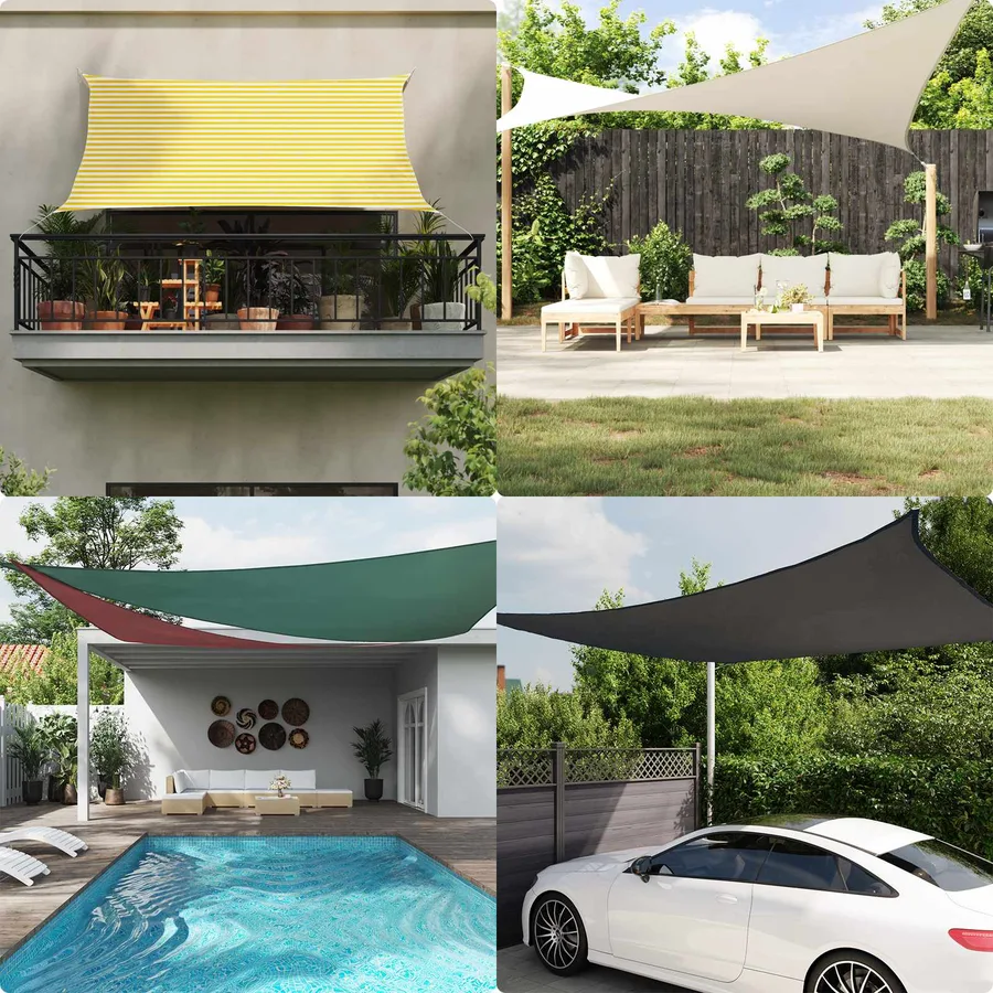 Voile d'ombre 4,5 x 2,5 m 100 % polyester Oxford Rectangulaire - 3